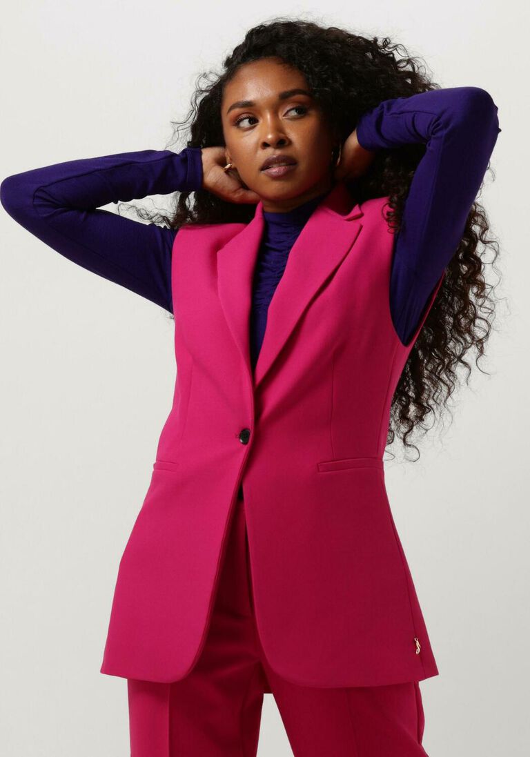 JANSEN AMSTERDAM roze jansen amsterdam gilet wq245 woven blazer gilet sleeveless