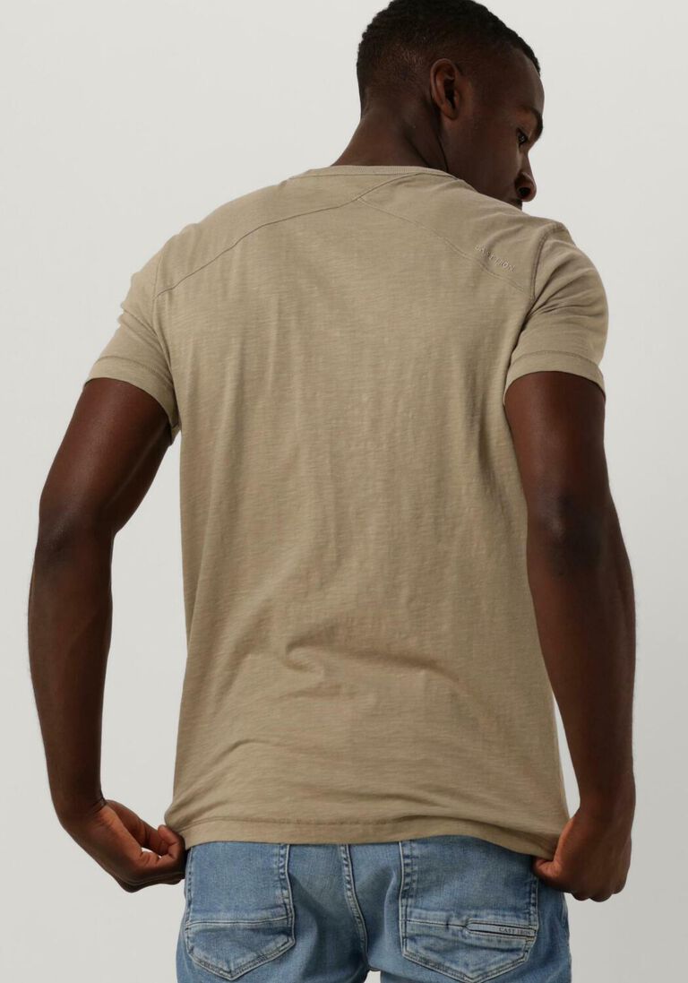 CAST IRON olijf cast iron t-shirt short sleeve r-neck cotton slub