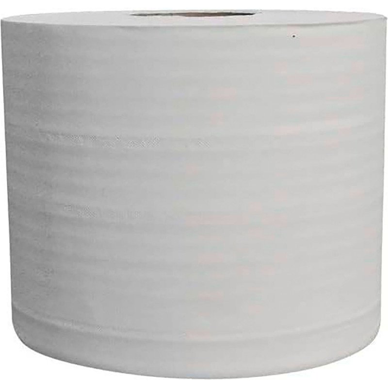 Essuie main bobine de 1000 feuilles blanc pur  2 plis - lot de 2 rouleaux