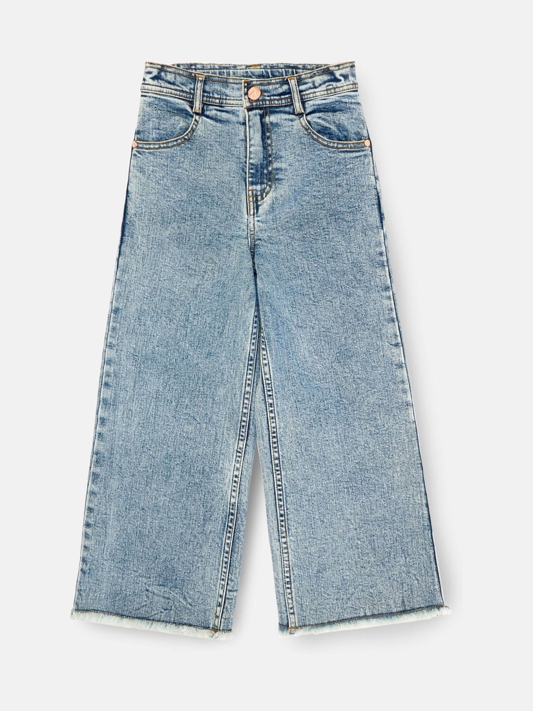 Angel & Rocket Brooke Wide Leg Heart Print Pocket Jeans