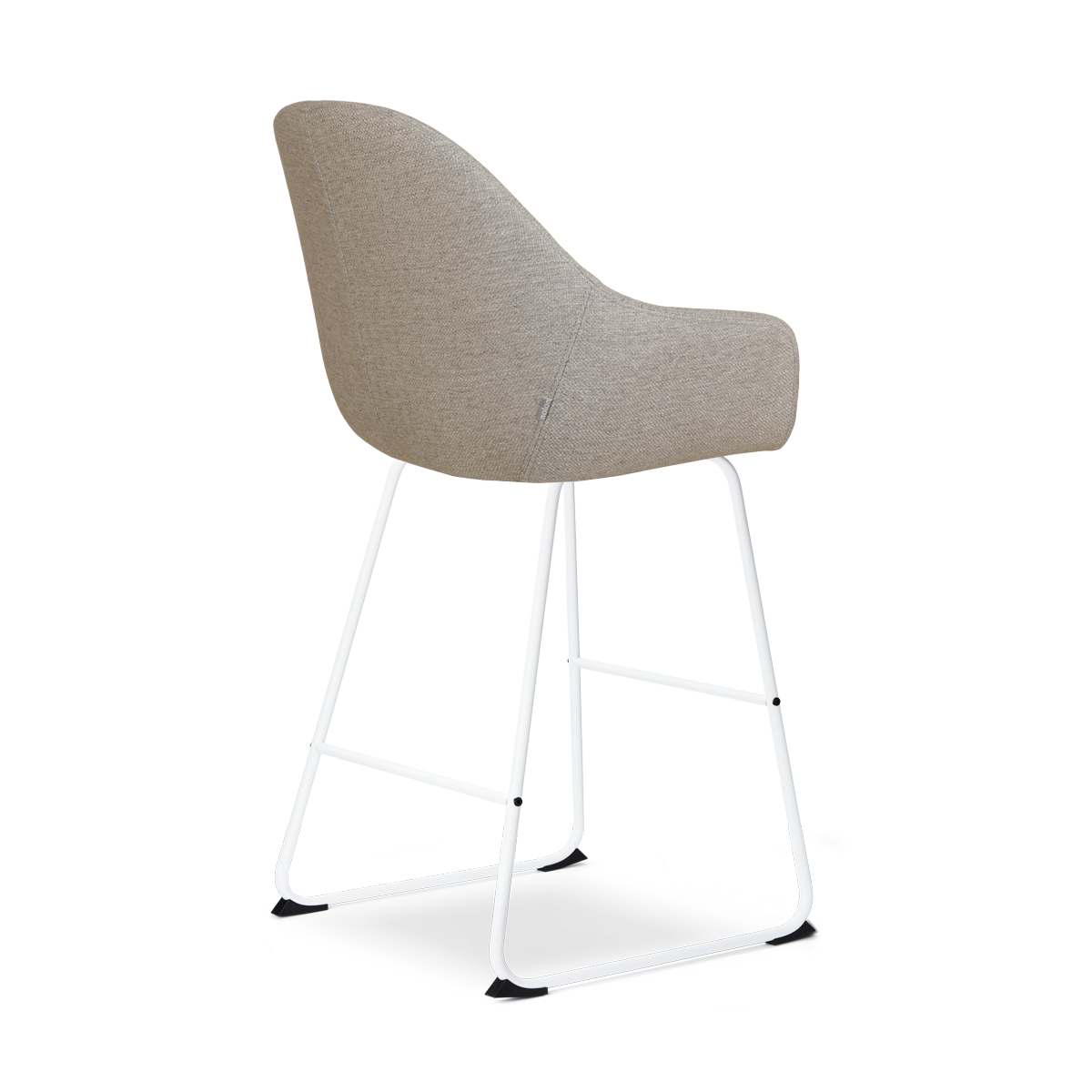 Barkruk Nino-Mae warm grijs - wit onderstel - 65 cm
