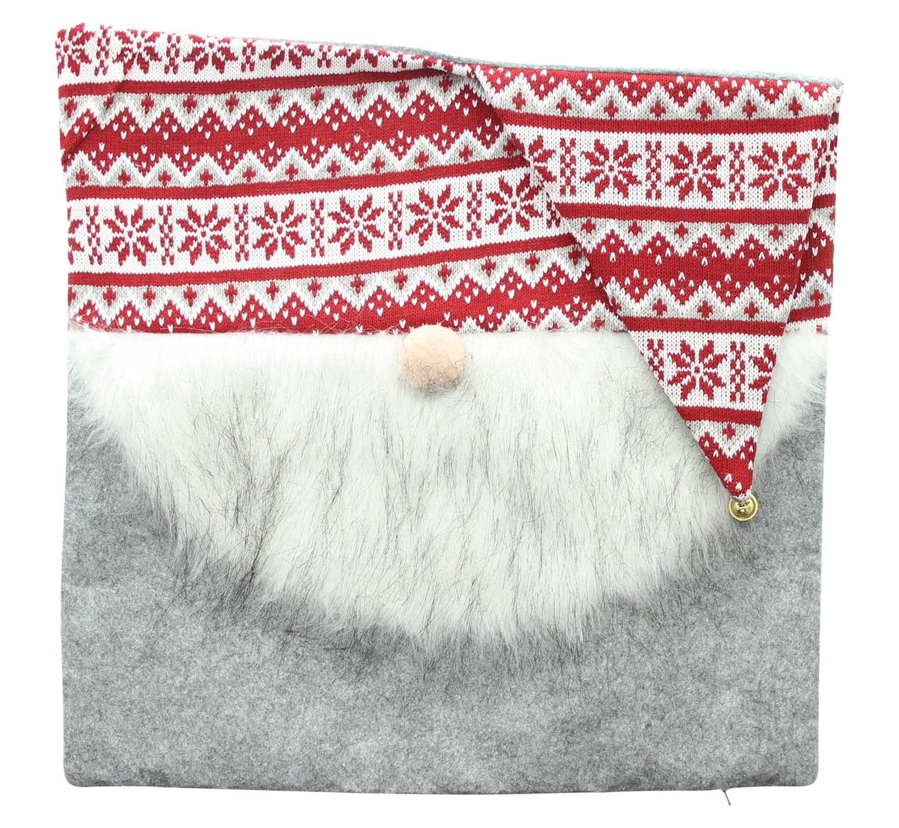 FRANK FLECHTWAREN | Decoratieve kussenhoes kerstkabouter, 45 x 45 cm, VILT, TEXTIEL