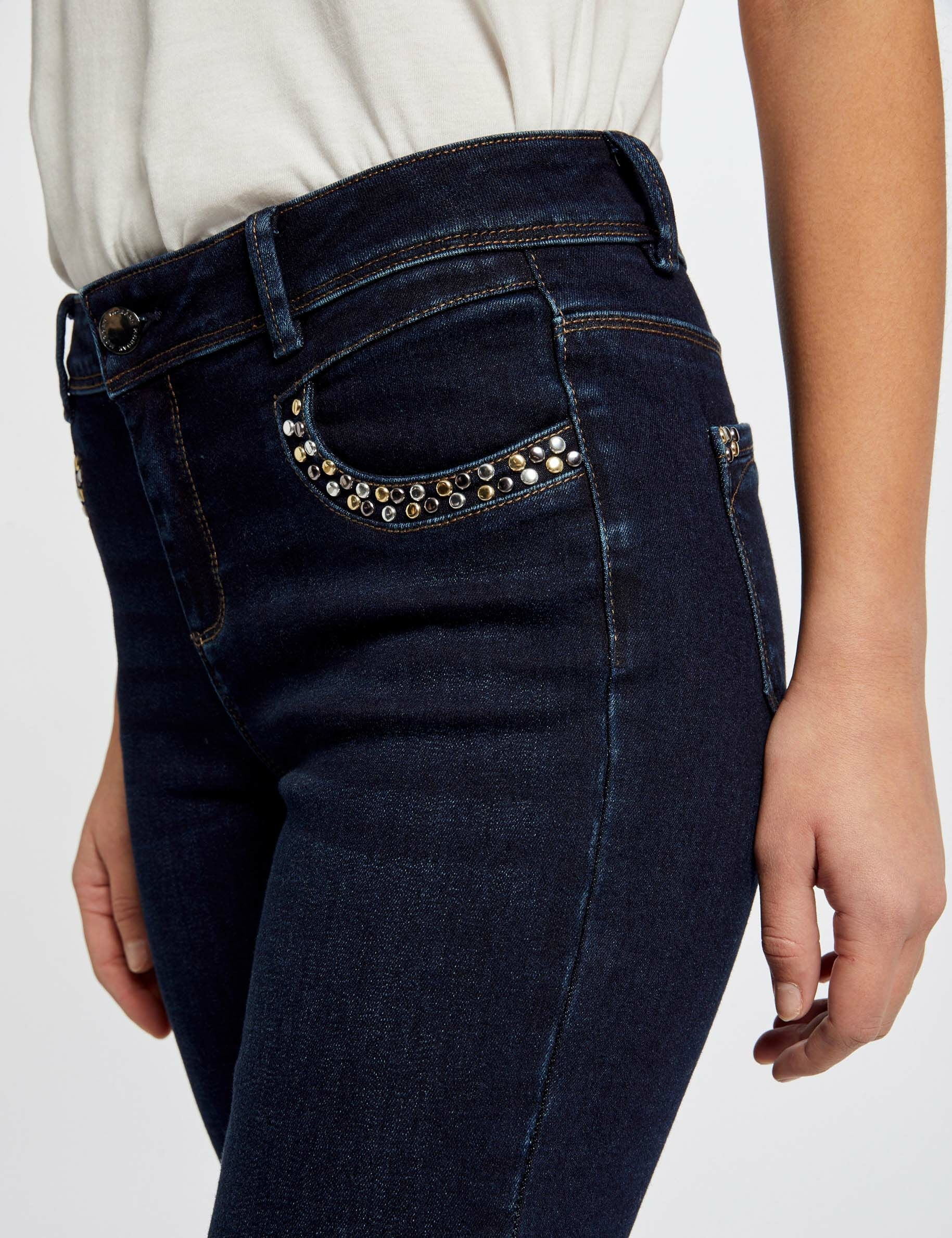 Jeans slim avec poches cloutées jean brut femme - jean_brut