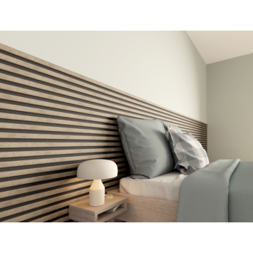 Kleurstaal lattenwand Decowall Acoustic vergrijsd eiken 18x30 cm