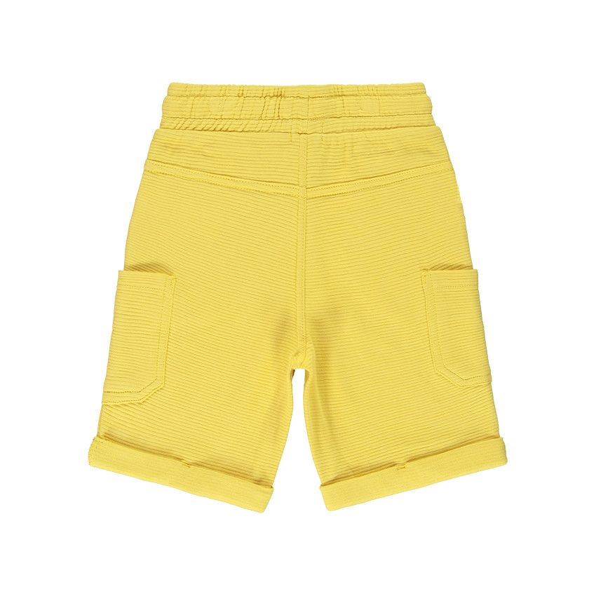 Bermuda en maille style ottoman à poches - Jaune