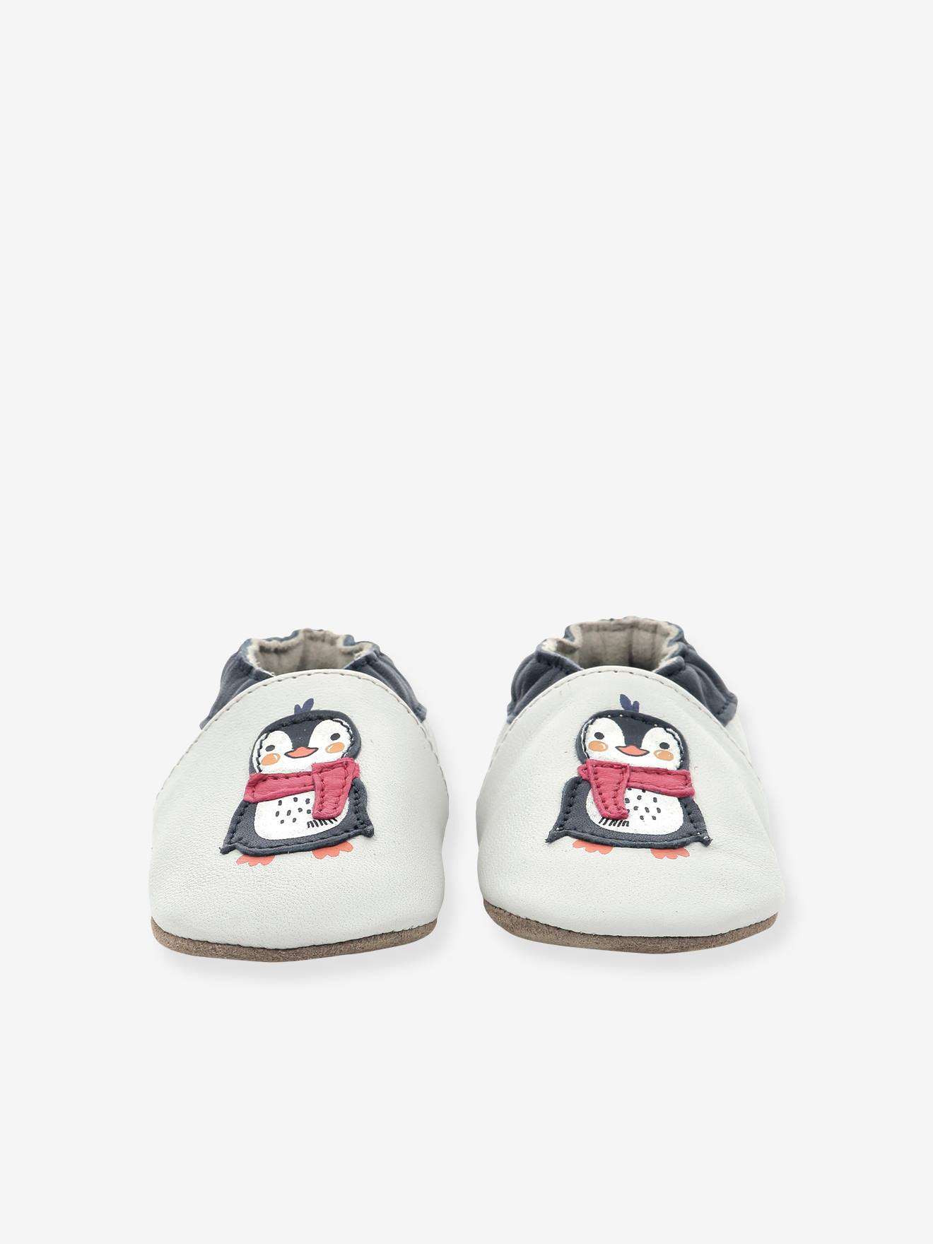 ROBEEZ© Cold Friend 946800-10 Pantufas Flexíveis de Couro para Bebê Cinza