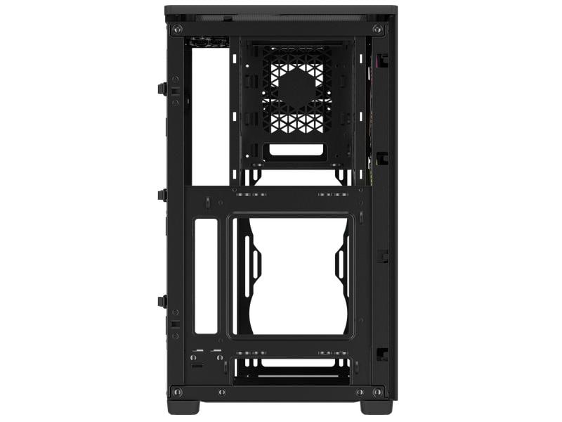 Corsair PC-Gehäuse iCUE 2000D RGB Airflow Schwarz Mini-ITX PC-Gehäuse mit Stahlabdeckgitter und RGB-Beleuchtung