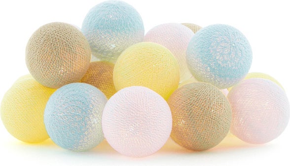 Cotton Ball Lights lichtsnoer Lush starter kit geel/blauw 7,4 m met 20 lampen