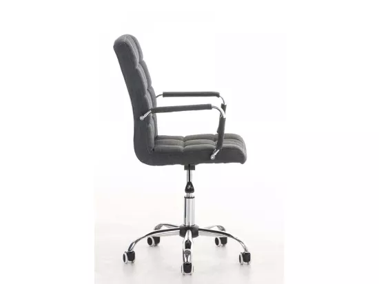 Chaise de bureau - Tissu & Métal chromé - Gris - Deli V2