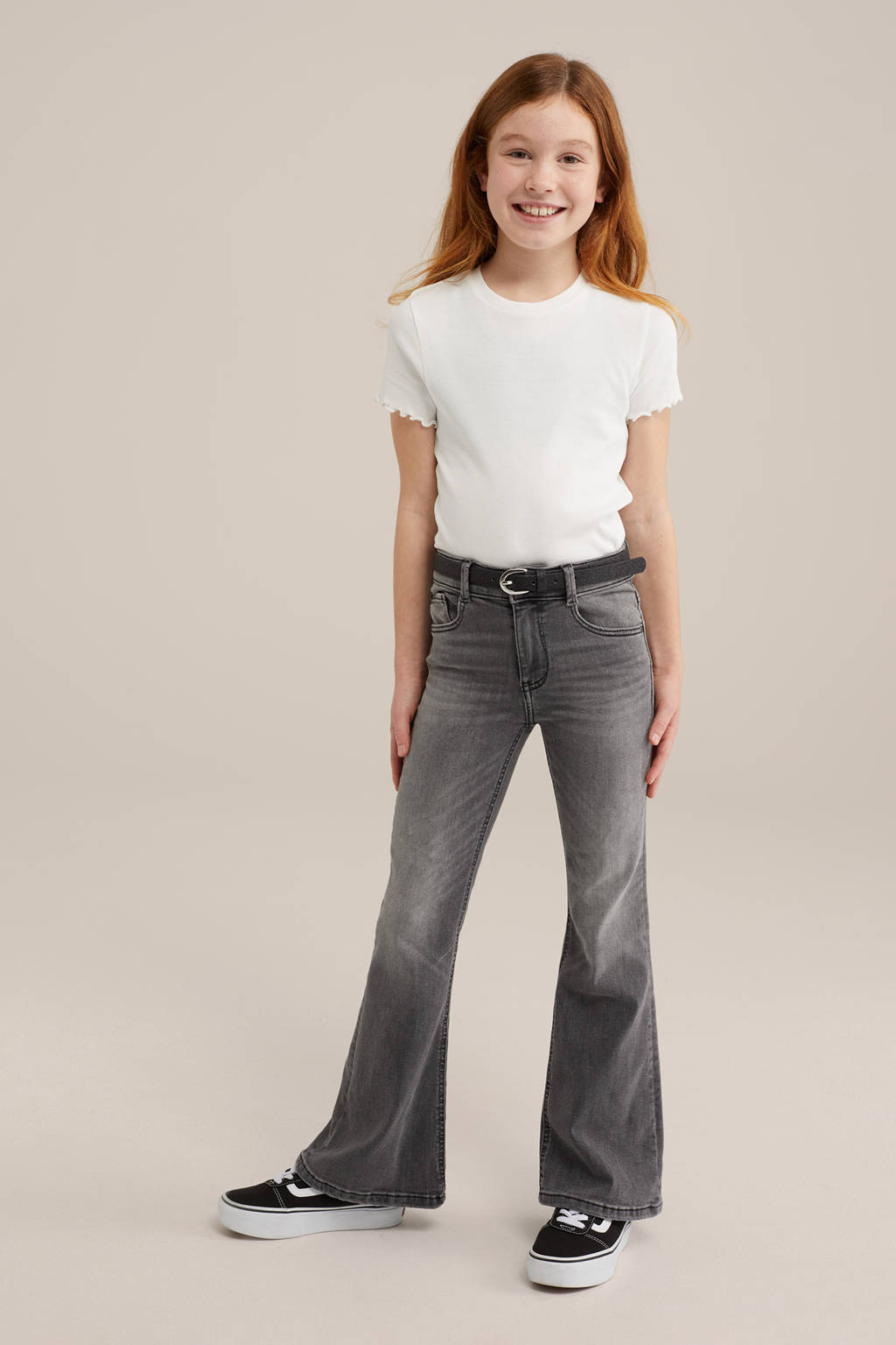 WE Fashion flared jeans dark grey