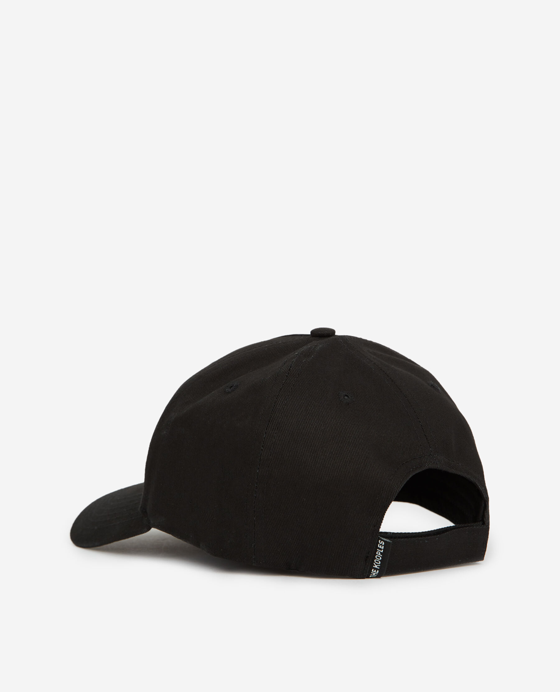 Casquette coton noire à logo ton sur ton