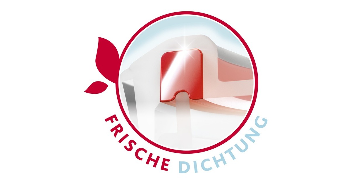 EmsaClip & Close Glazen vershoudbakje, 0,7 L doos  (Transparant/rood, rechthoekig)