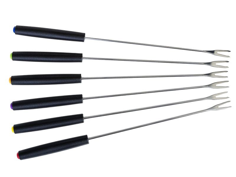FURBER Fondue-Set Alpy 9 Teile, Schwarz/Weiss Für Fondue Chinoise, Käse- oder Schokoladenfondue