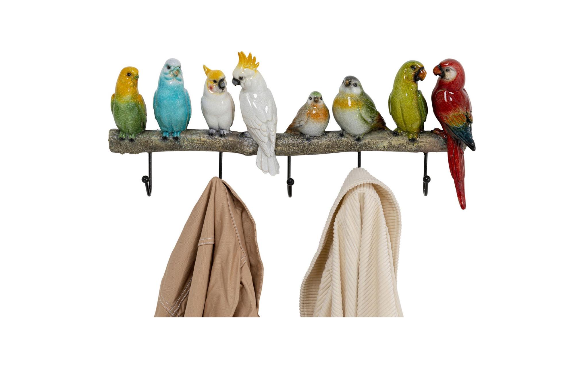 Wandgarderobe Exotic Birds 5 Haken, MehrfarbigWandgarderobenleiste