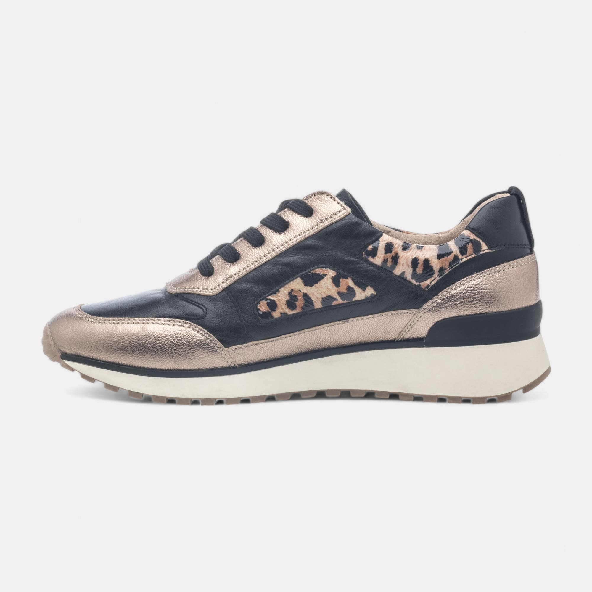 Baskets basses Femme en cuir or