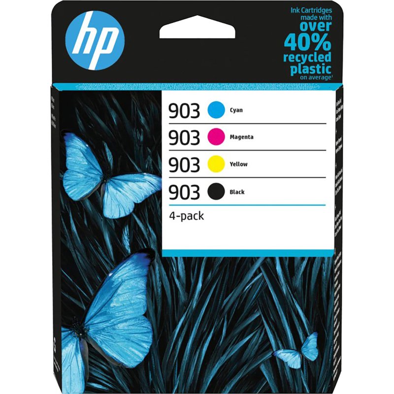 Pack HP 903 1 noire + 3 cartouches couleurs pour imprimante jet d'encre