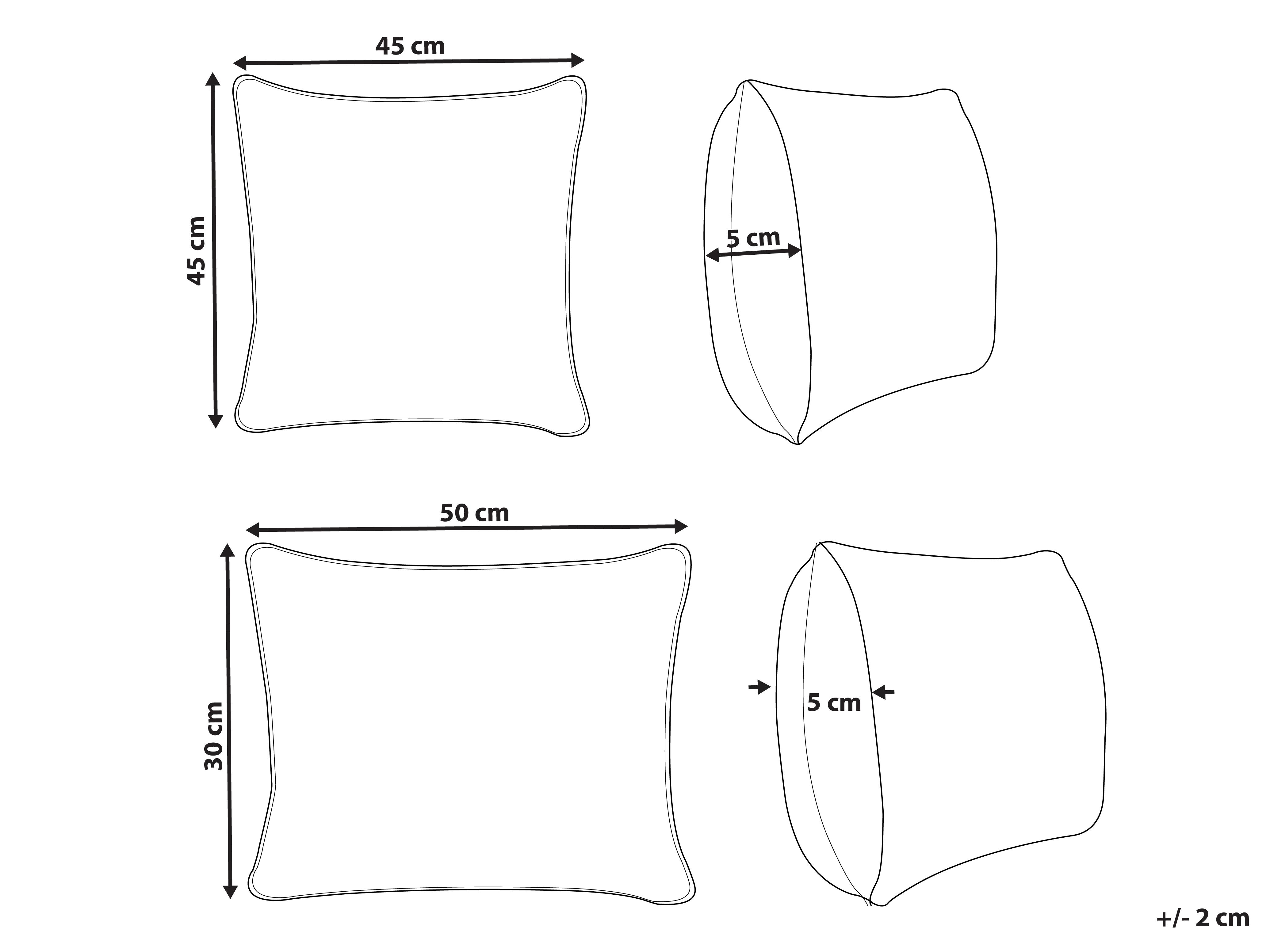 Set van 2 sierkussens LANSIUM Katoen 30 x 50 cm 45 x 45 cm Wit bladpatroon
