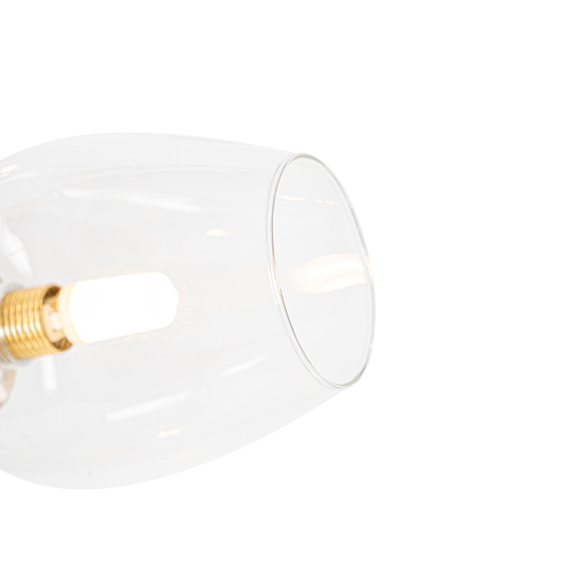 Klassieke vloerlamp goud met glas 5-lichts - Elien