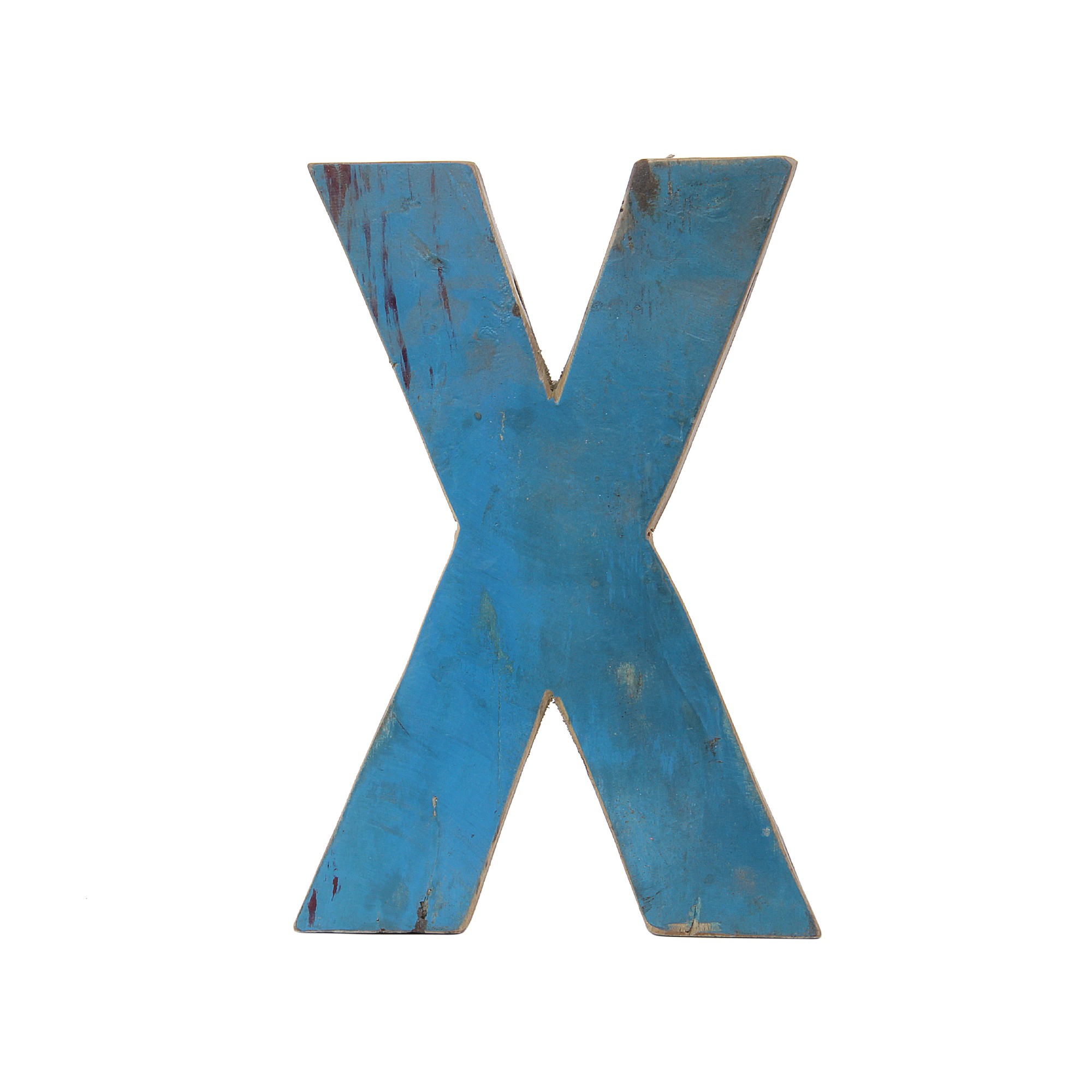 Holzbuchstabe 'X', mehrfarbig, T 2,5 cm, B 13 cm, H 19 cm von fischer's lagerhaus