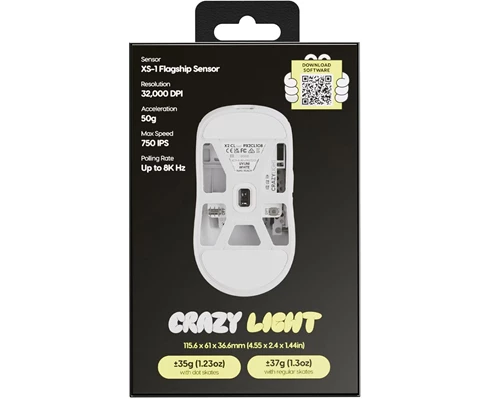 Pulsar Pulsar X2 CRAZYLIGHT Wireless Gaming Mouse - Uyuni White