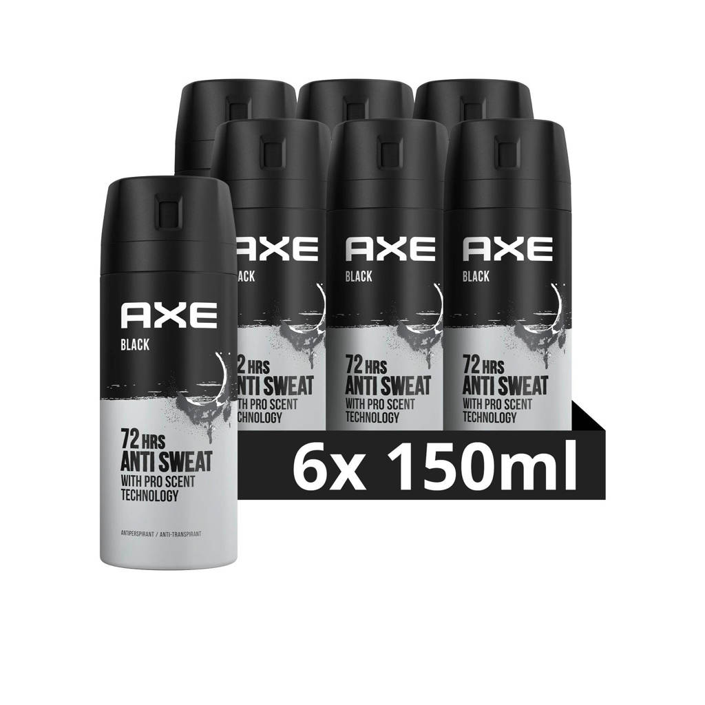 Black anti-transpirant spray - 6 x 150 ml