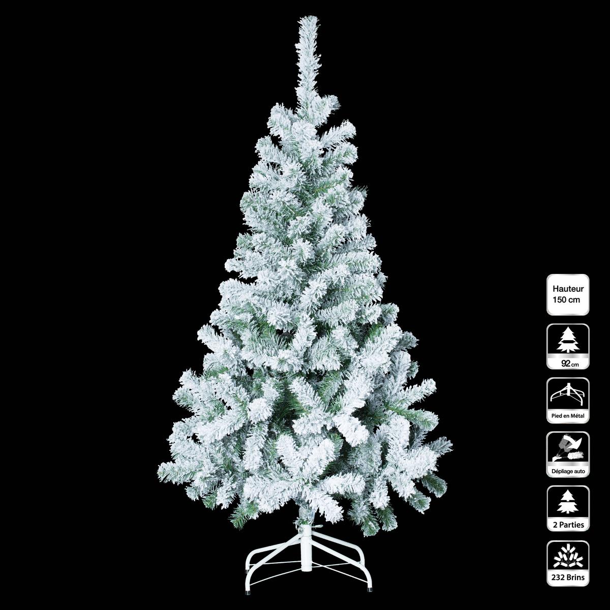 SAPIN FLOQUE H.150CM