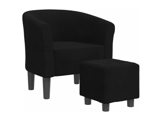 Chaise cabriolet avec repose-pied noir tissu