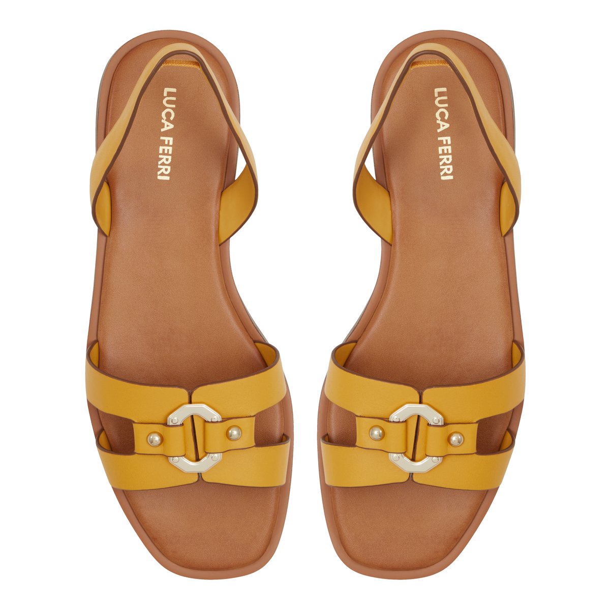 LUCA FERRI-Calelden-Sandales à bride arrière - Talon plat - Jaune