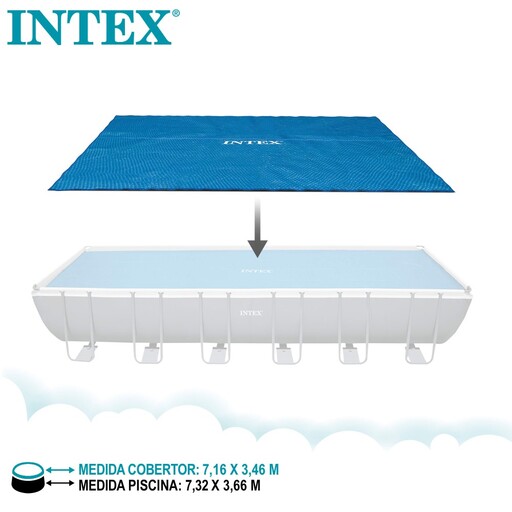 Cobertura solar Intex para piscinas retangulares de 732x366 cm
