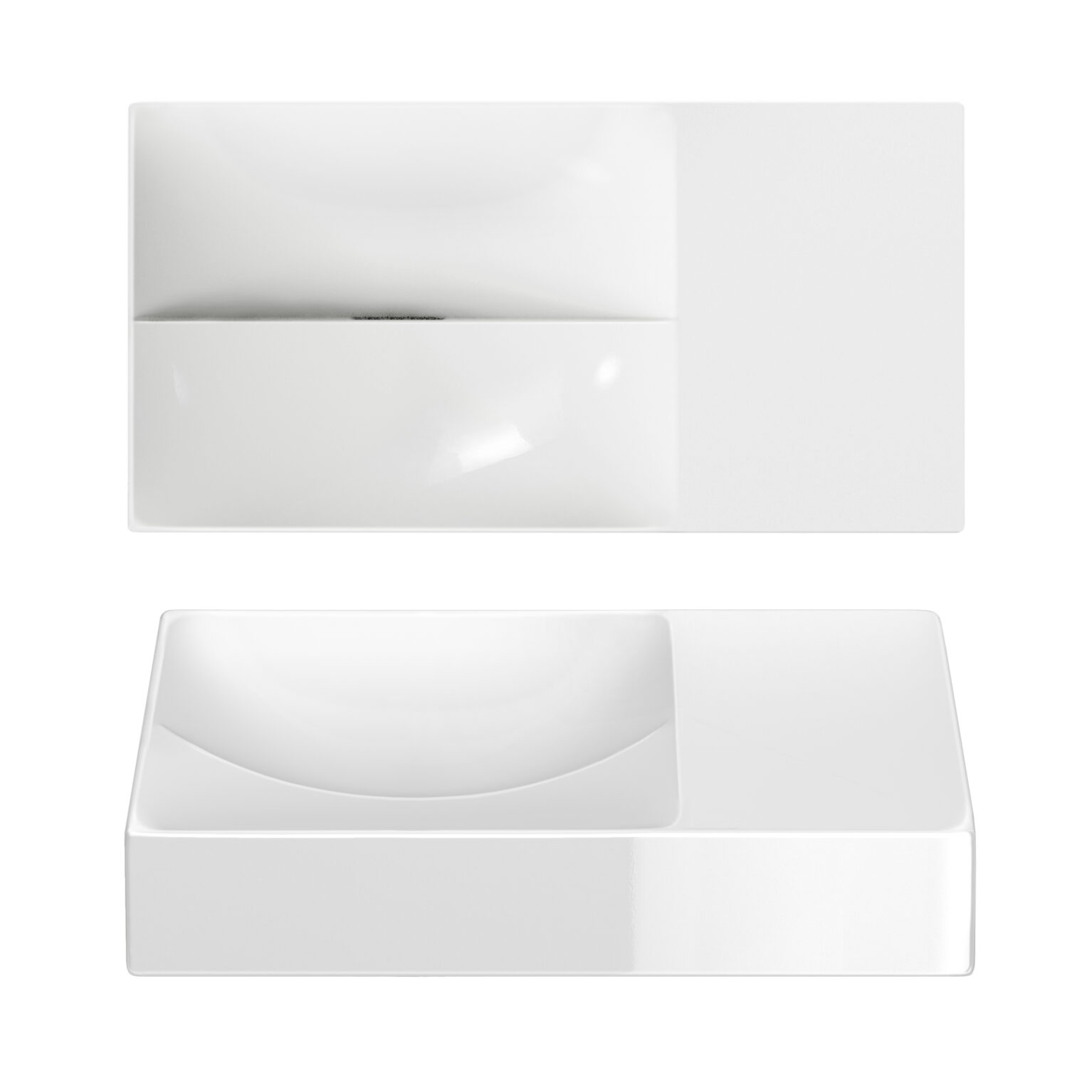 Clou Vale keramische fontein 38cm zonder kraangat rechts wit glans