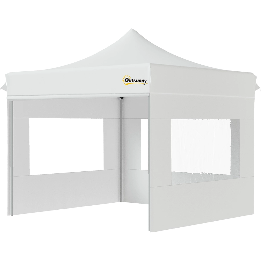 Outsunny Pavillon mit Seitenwänden weiß