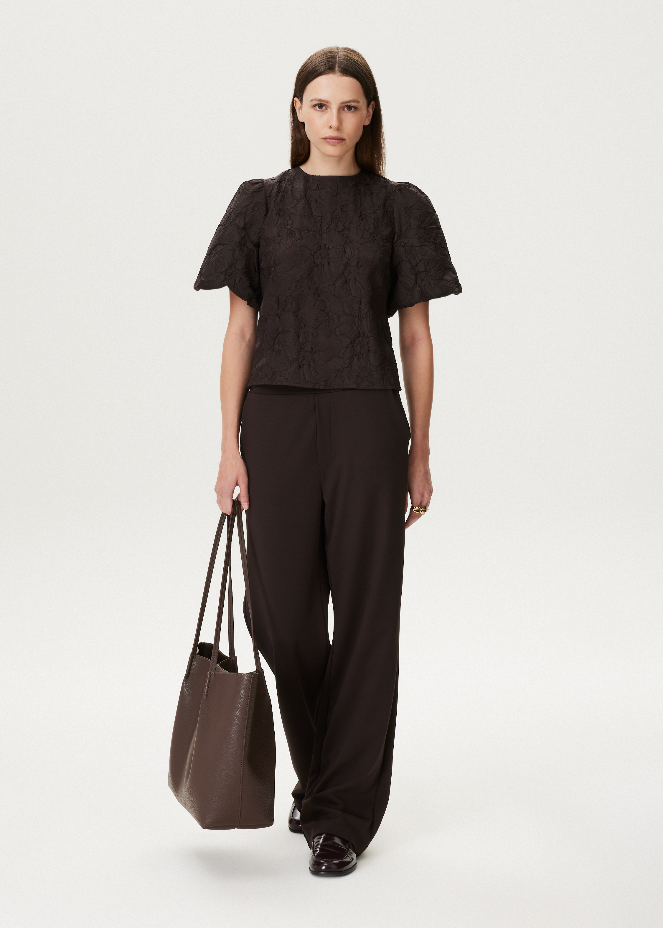 Jacquard bloemen top