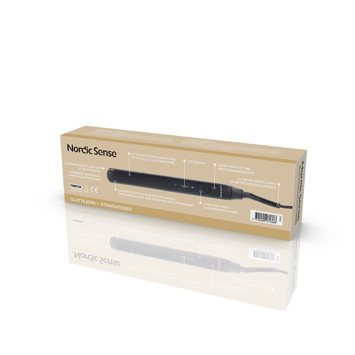 Nordic Sense Hair straightener 65 watt Black