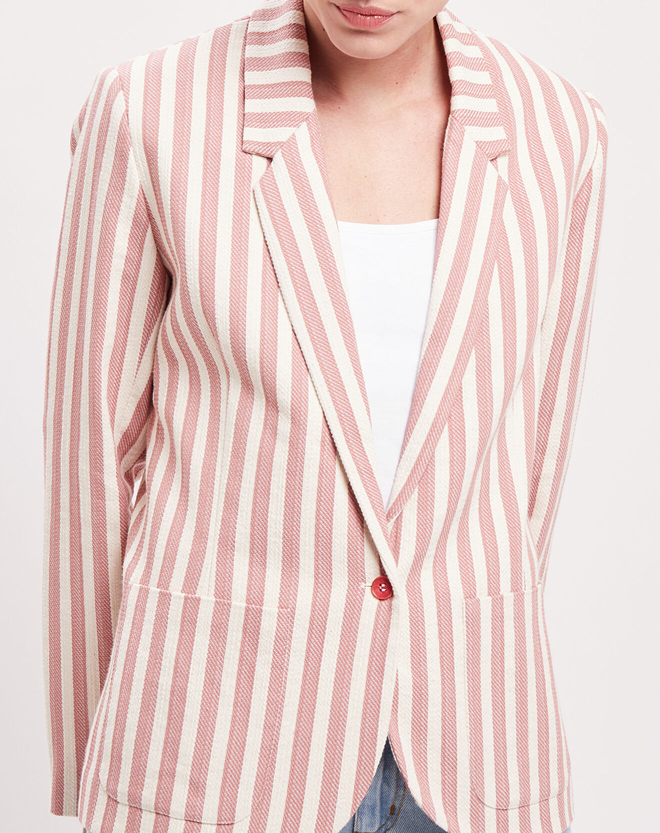 Harris Wilson Veste Blazer Cyprille rayée litchi