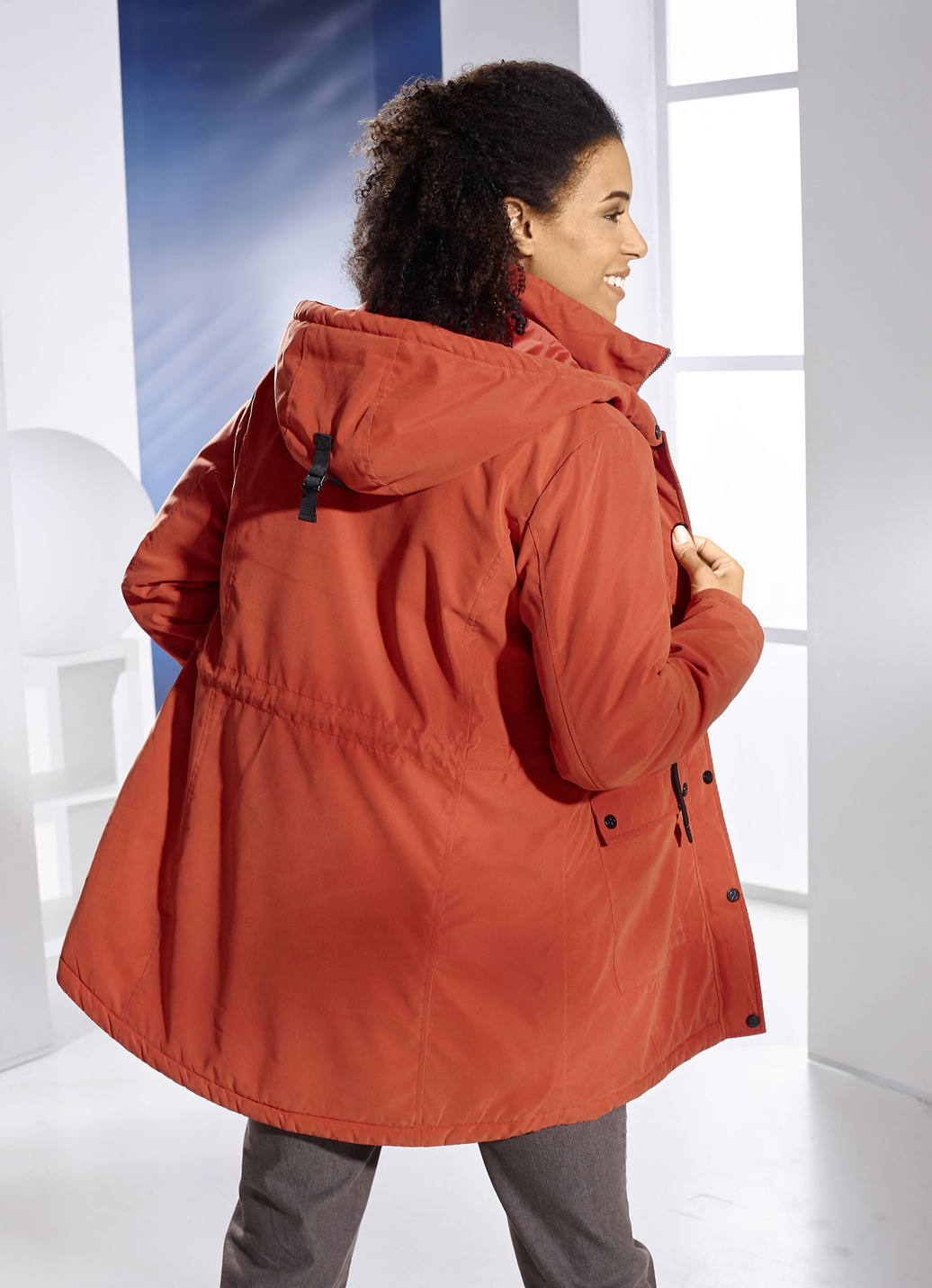 Longjacke mit 2-Wege-Reißverschluss