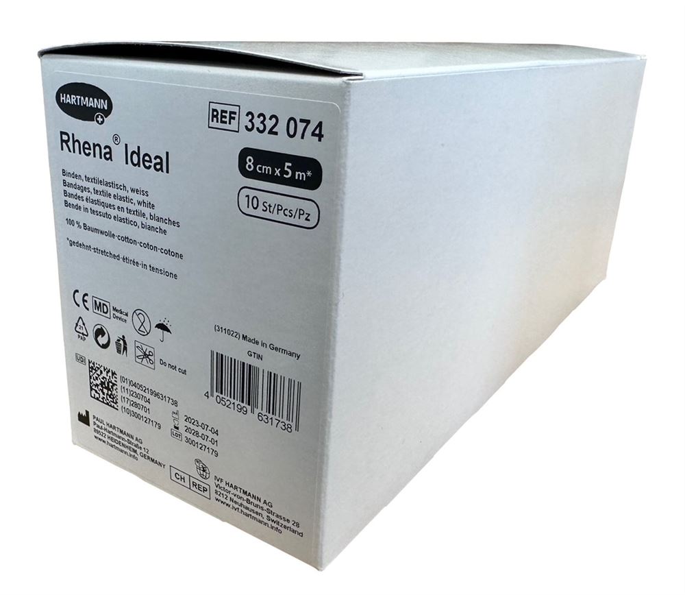 Rhena Ideal Elastische Binde<br>10 Stück, 8cmx5m, weiss