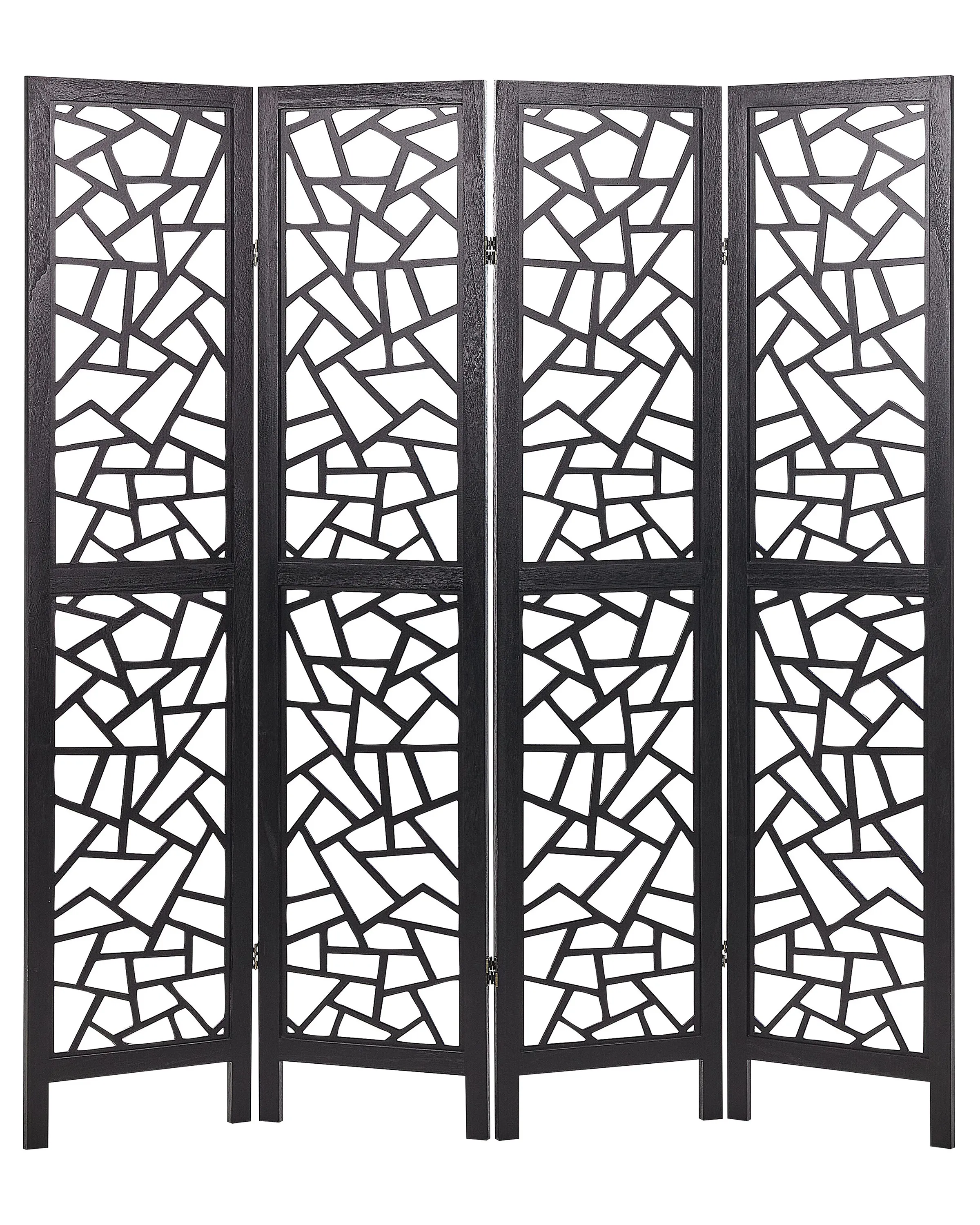 Roomdivider met 4 panelen PIANLARGO Zwart 163 cm 170 cm