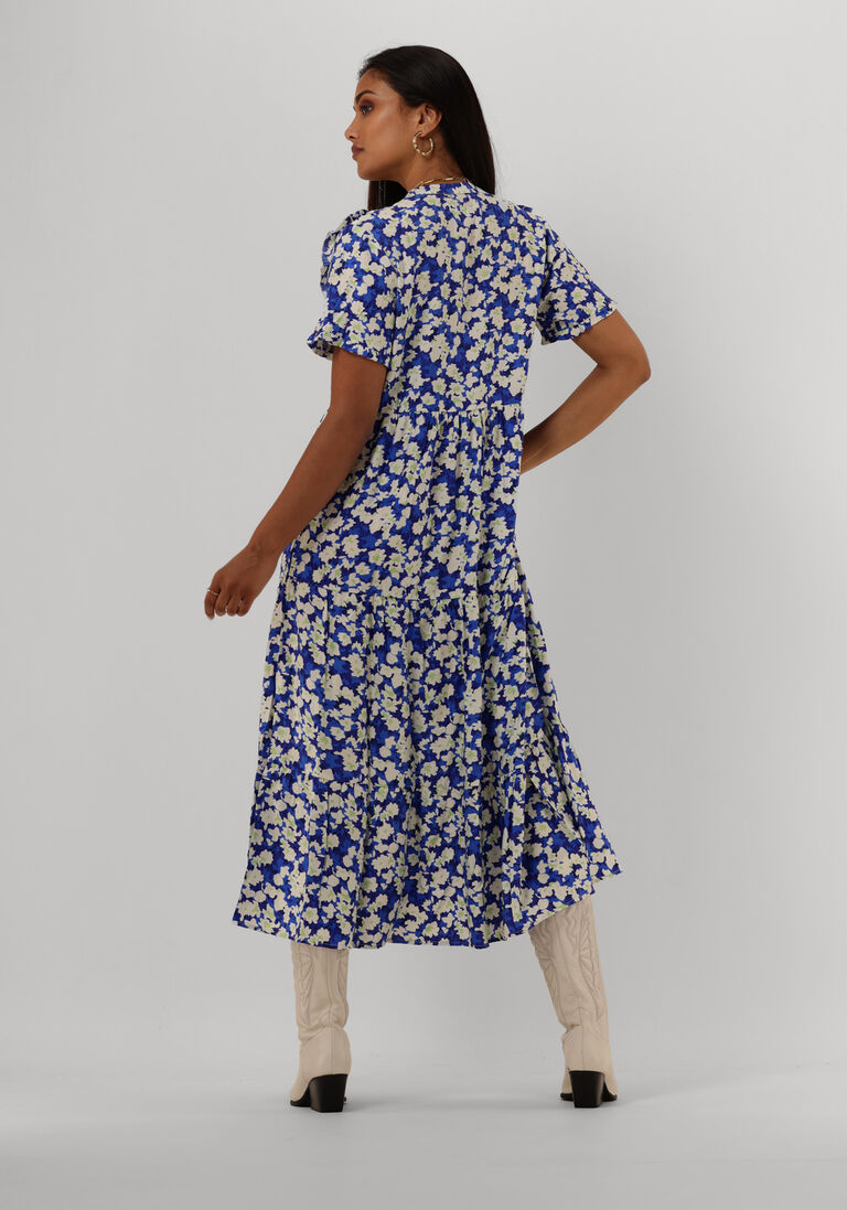 LOLLYS LAUNDRY blauwe lollys laundry midi jurk freddy dress