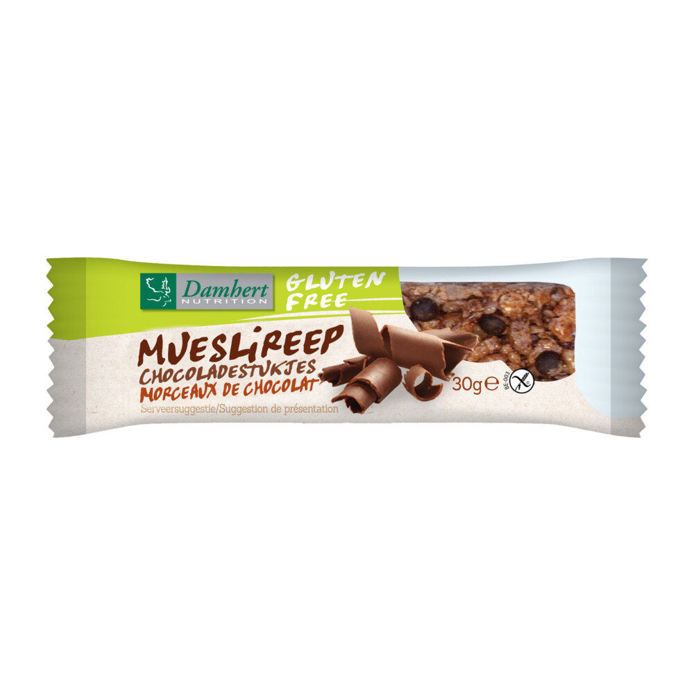 3x Damhert Mueslireep Chocolade Glutenvrij30 gr
