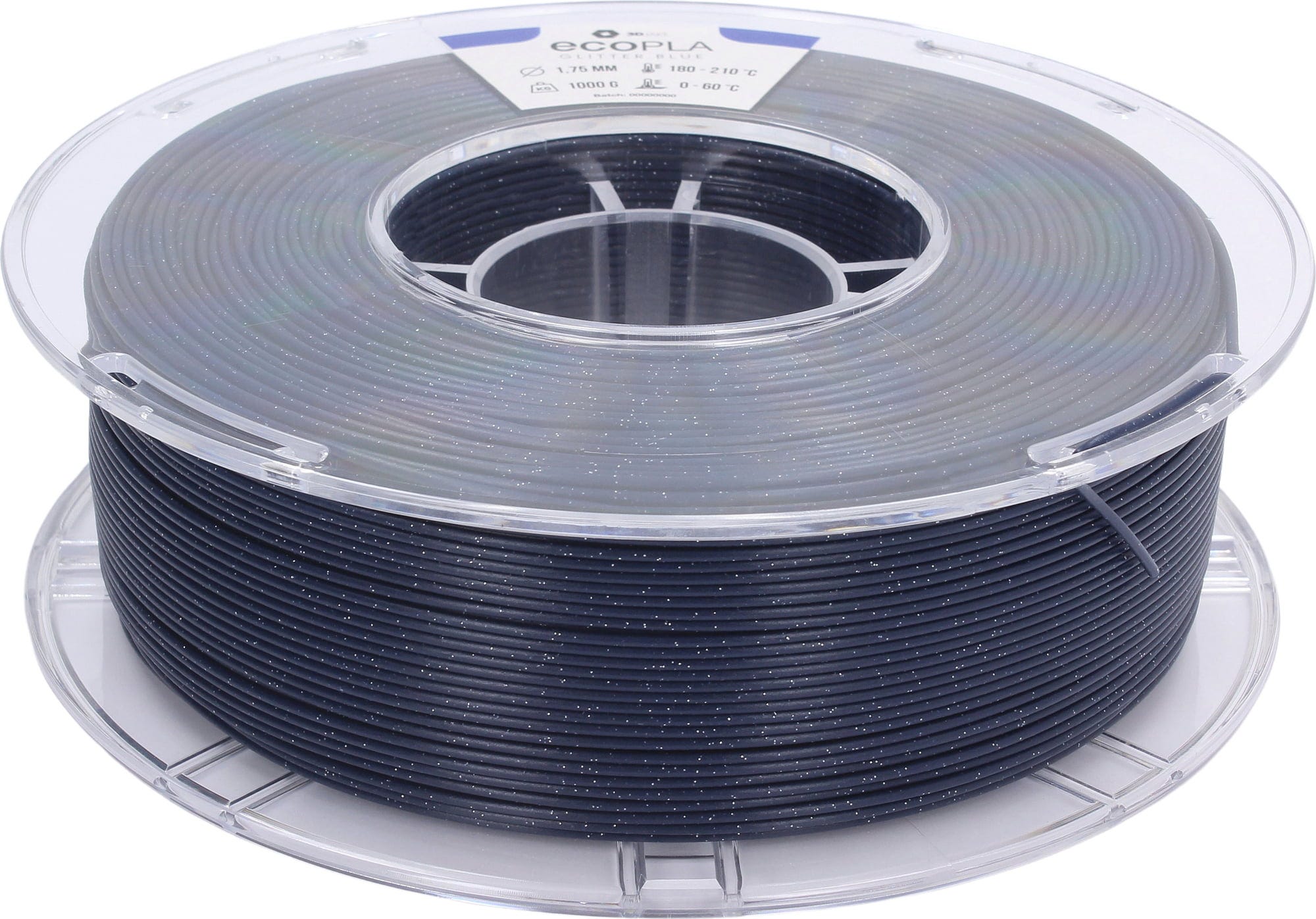 3DJAKE  ecoPLA Sparkling Blau, 1,75 mm / 1000 g    Allround-PLA Filament mit Glitzer