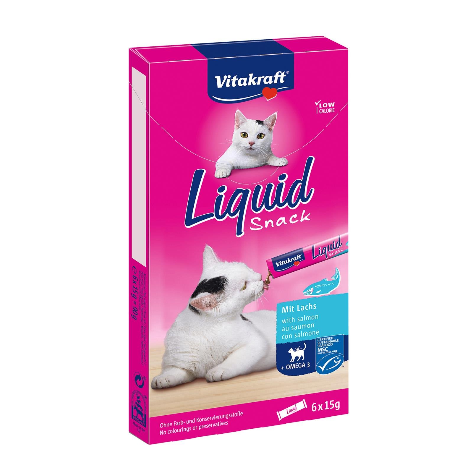 Vitakraft Liquid Snack mit Lachs 6er