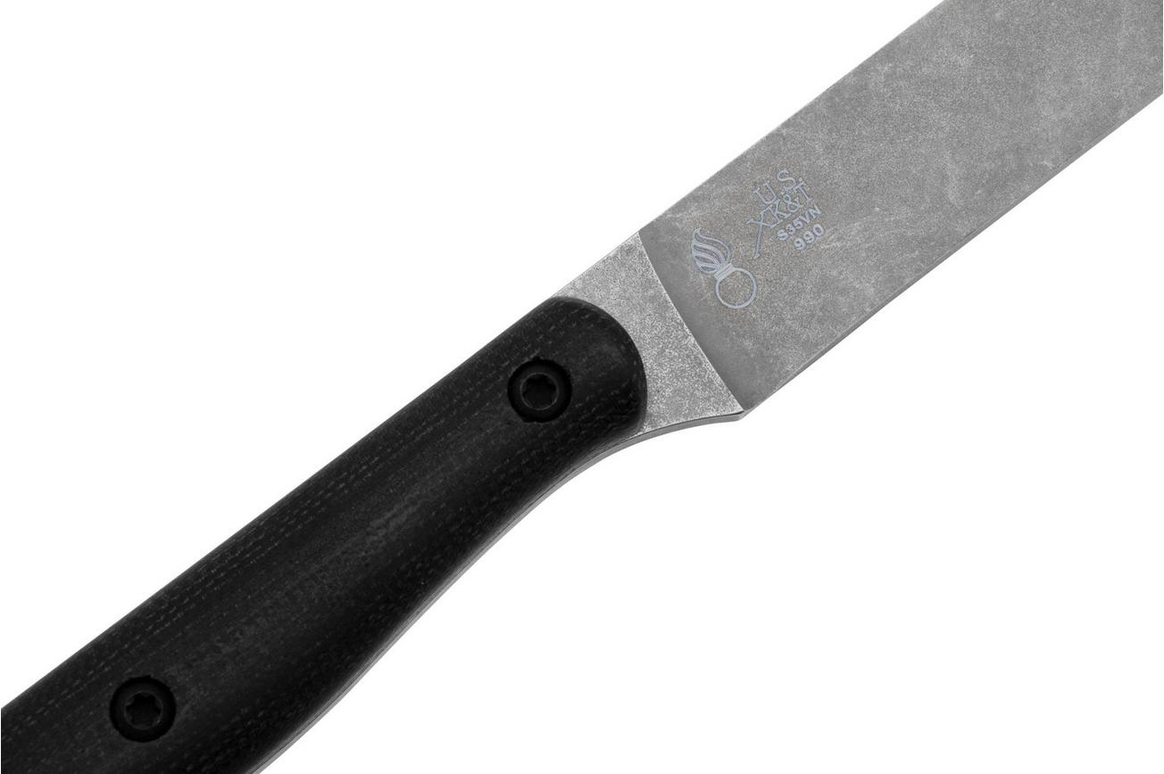 White River Exodus 4 Black Canvas Micarta, Kydex schede, bushcraftmes, Jacob Peterson design