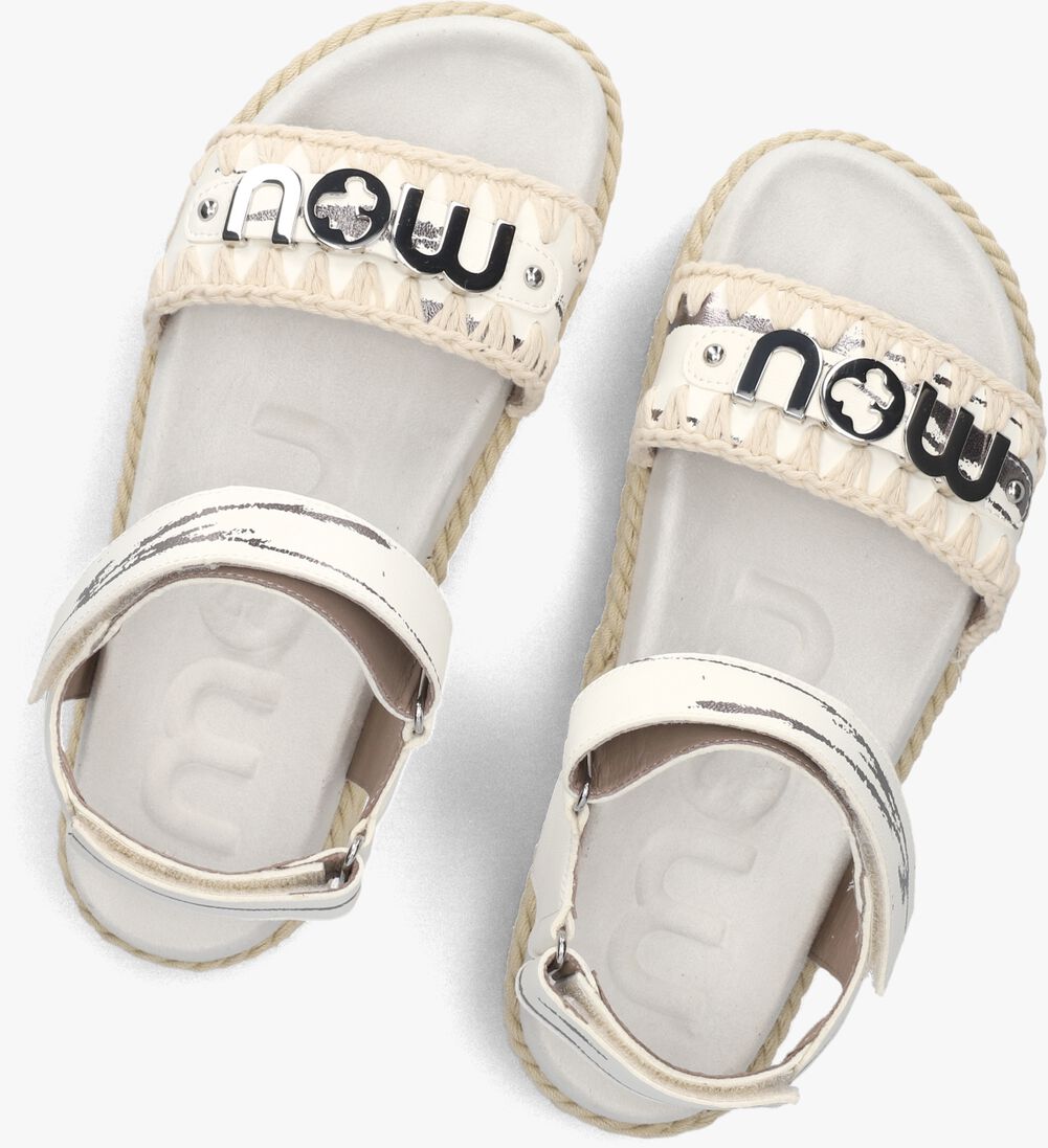 witte mou platte sandalen rope sandal black with strap