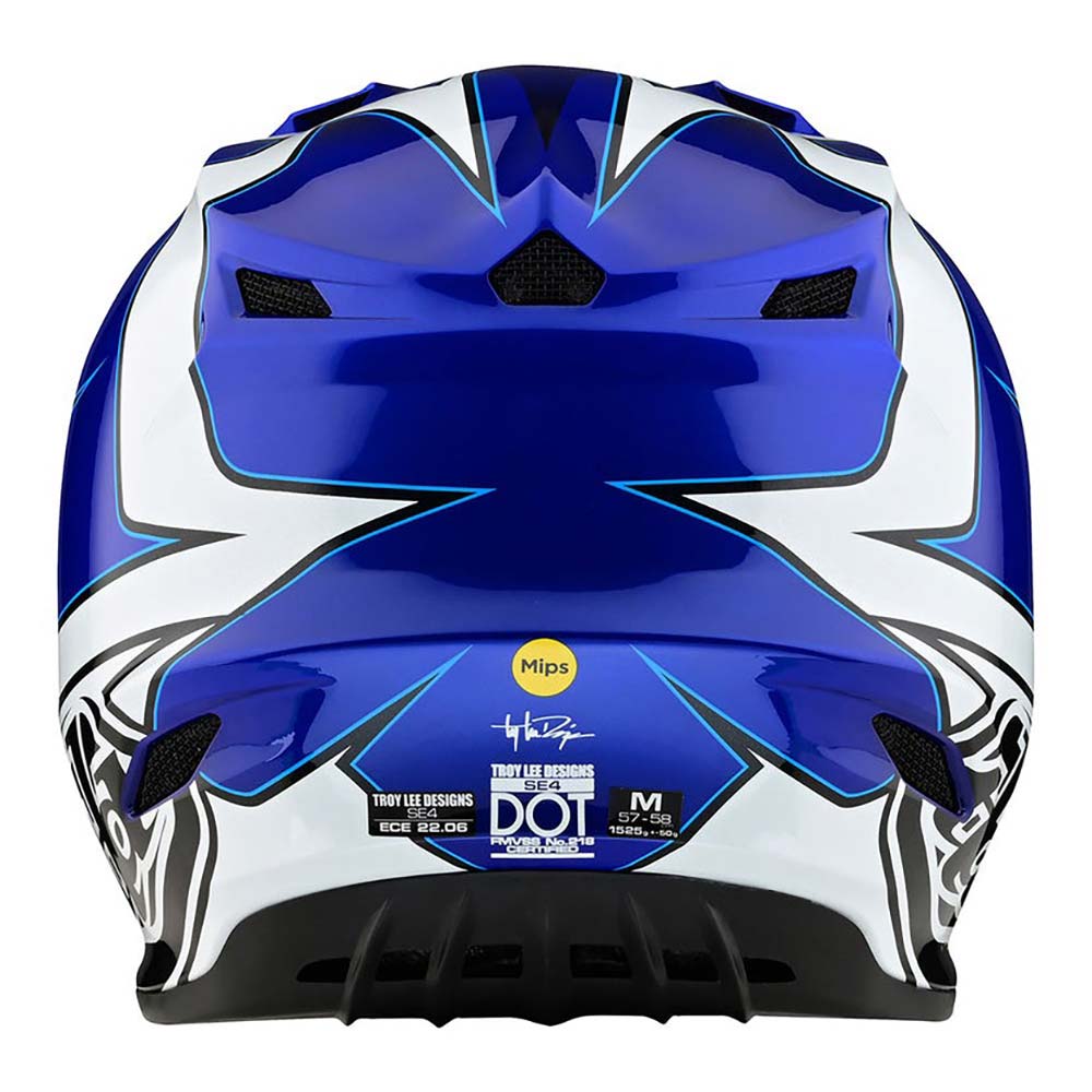 Troy Lee Designs - Casque SE4 Polyacrylite Matrix Bleu / Blanc