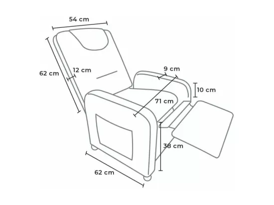 Fauteuil inclinable en tissu avec roulettes et repose-pieds Altair