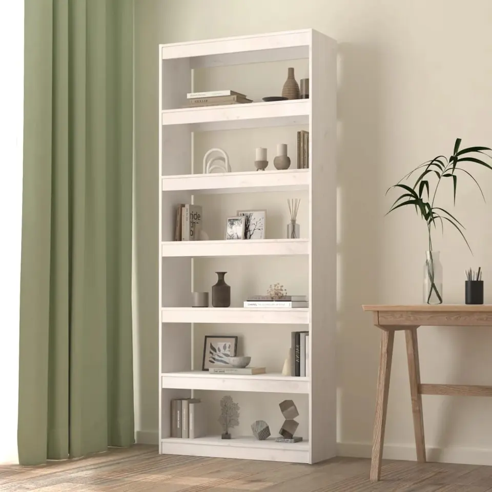 vidaXL - Boekenkast - Wit - Grenenhout