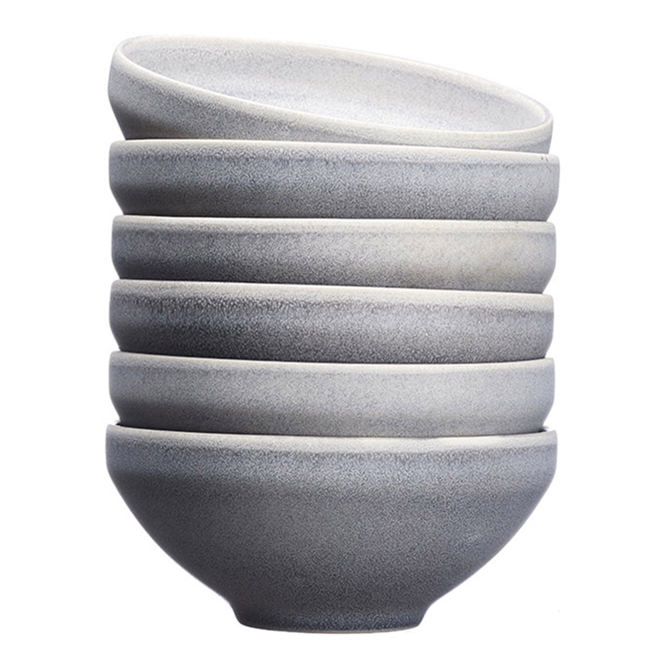 Bjorn 6 Bols en Grès Stone gris clair - 60 cl