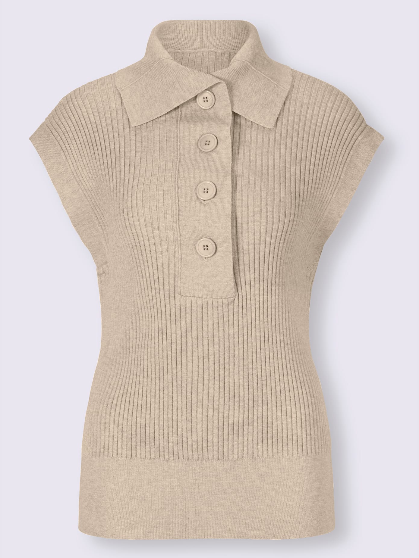 Débardeur en tricot 2 types de cols : col montant ou à revers