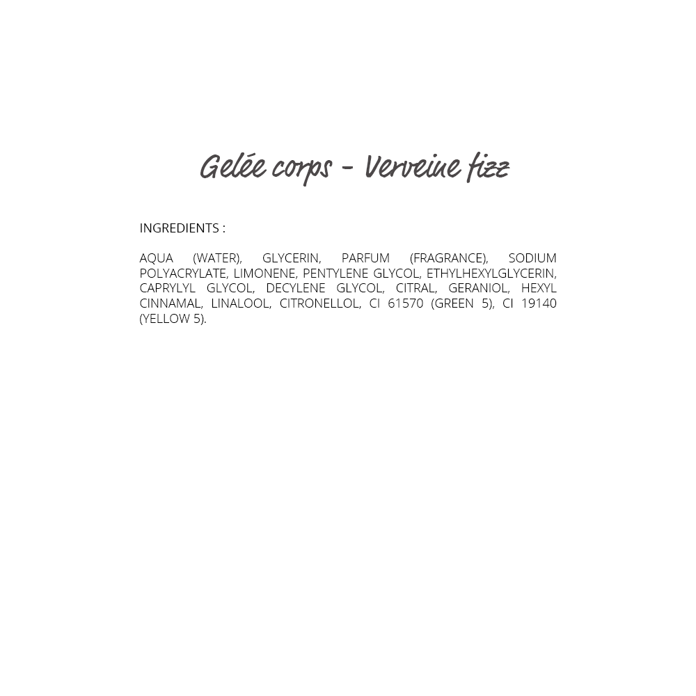 Verveine fizz Gelée corps 250ml