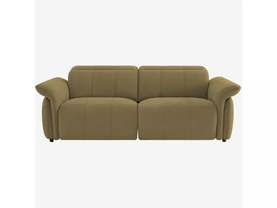 HABITAT - Canapé 3 places relax électrique en suédine - Vert olive - Design by Joly Design - Brinda